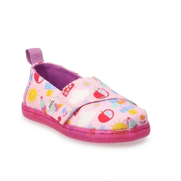 TOMS Pink Unicorn And Friends Toddler Girls' Alpargata Canvas Shoes NIB - Picture 1 of 9